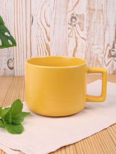 Чашка Jumbo в коробке матовая, желтая фото 6