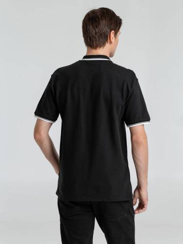 Рубашка поло мужская с контрастной отделкой Practice 270 черная фото 7