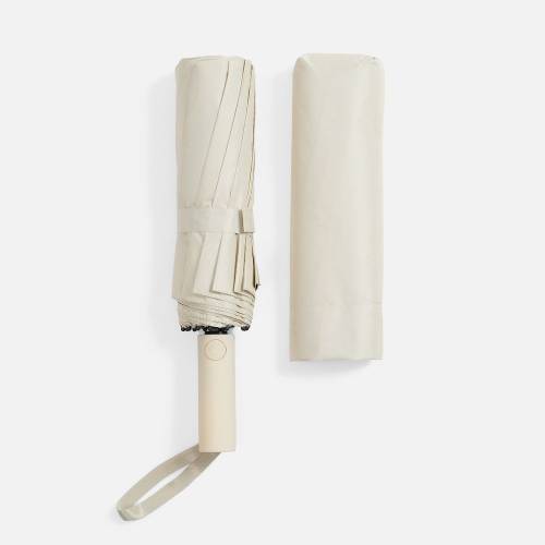 Зонт складной с УФ-защитой Ribstar, бежевый фото 5