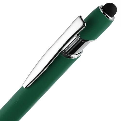 Ручка шариковая Pointer Soft Touch со стилусом, зеленая фото 5