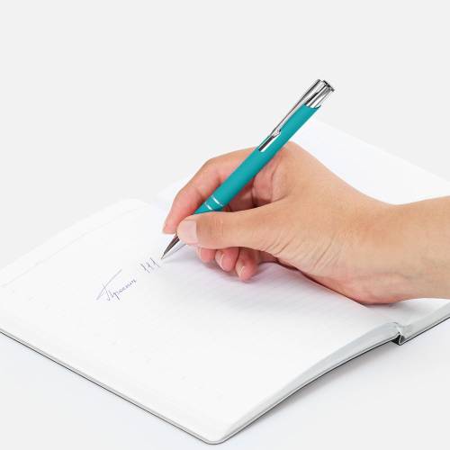 Ручка шариковая Keskus Soft Touch, бирюзовая фото 6