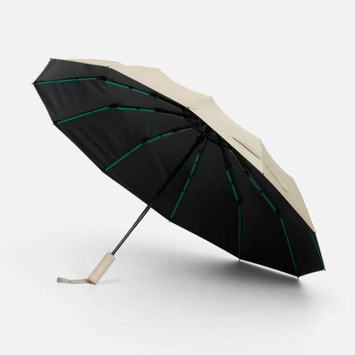 Зонт складной с УФ-защитой Ribstar, бежевый фото 2