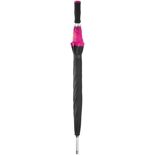 Зонт-трость Highlight, черный с розовым фото 4