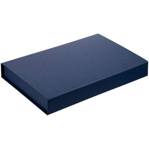 Коробка Silk с ложементом под ежедневник 10x16 см, аккумулятор и ручку, синяя фото 2
