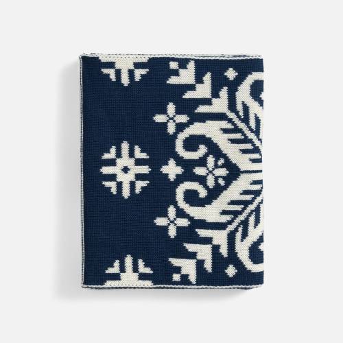 Шарф Wintertude M, синий с белым фото 4