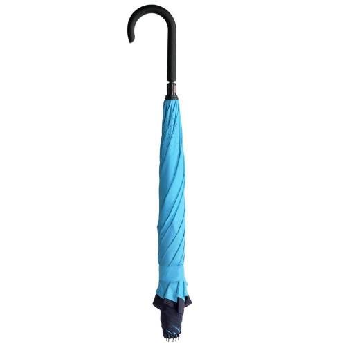 Зонт наоборот Style, трость, сине-голубой фото 6
