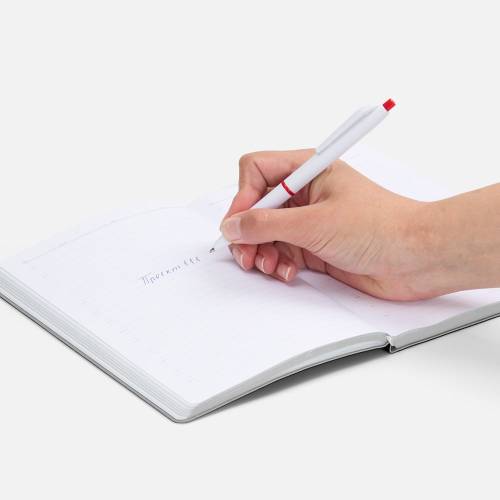 Ручка шариковая Bright Pop, белая с красным фото 5