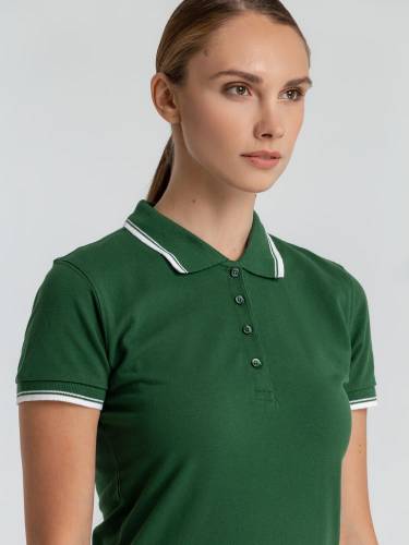 Рубашка поло женская Practice Women 270, зеленая с белым фото 6