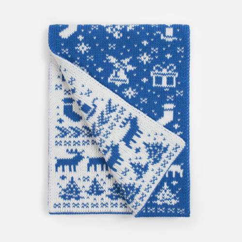 Шарф Holidale, синий с молочным фото 2