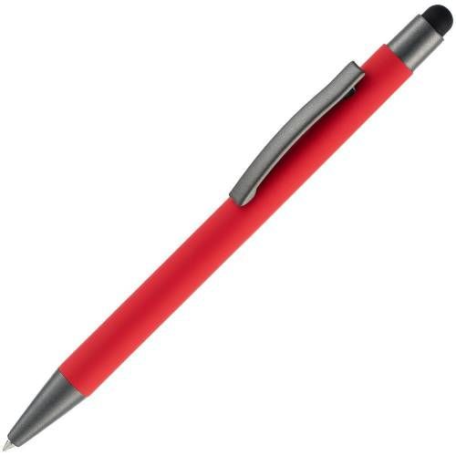 Ручка шариковая Atento Soft Touch со стилусом, красная фото 2