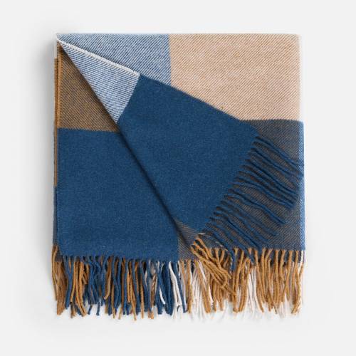 Плед Fleco, синий с коричневым фото 2