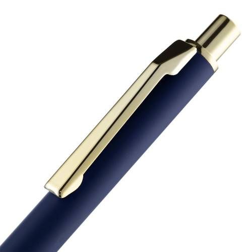 Ручка шариковая Lobby Soft Touch Gold, синяя фото 6
