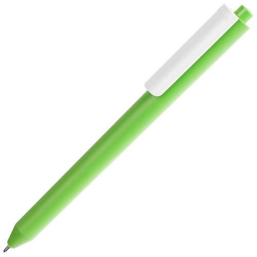 Ручка шариковая Pigra P03 Mat, светло-зеленая с белым фото 2