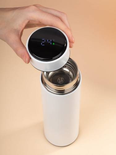 Смарт-бутылка с заменяемой батарейкой Long Therm, белая фото 13