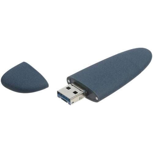 Флешка Pebble Universal, USB 3.0, серо-синяя, 32 Гб фото 4