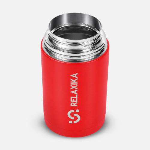 Термос для еды Relaxika 1000, красный фото 5
