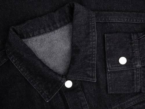 Куртка джинсовая O1, черная фото 3