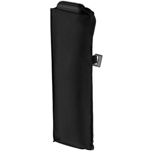 Зонт складной Carbonsteel Slim, черный фото 4