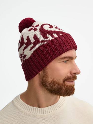 Шапка Wintertude, красная с белым фото 8