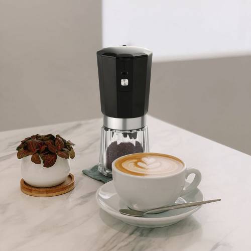 Портативная кофемолка Electric Coffee Grinder, черная с серебристым фото 10