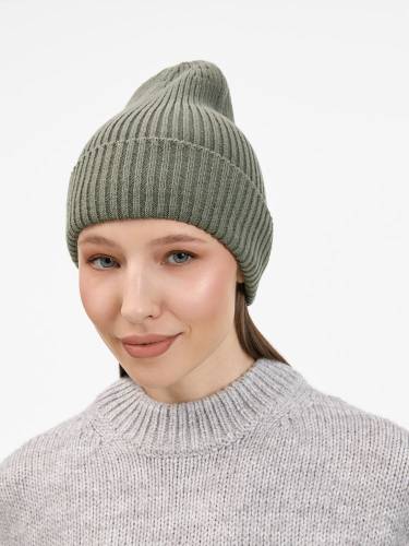 Шапка Catch Match без помпона, зеленая (полынь) фото 7