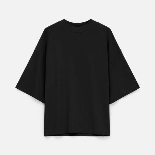 Футболка оверсайз унисекс T9, черная фото 10