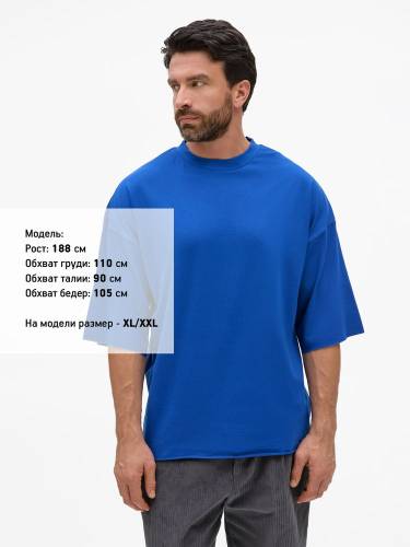 Футболка унисекс оверсайз T1, синяя фото 3