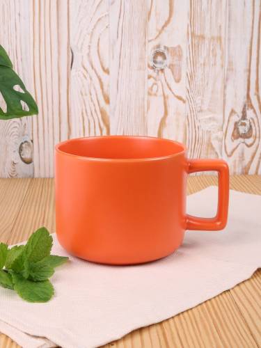 Чашка Jumbo в коробке матовая, оранжевая фото 6