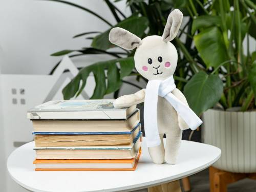 Мягкая игрушка Beastie Toys, заяц с белым шарфом фото 8