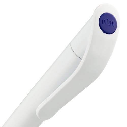 Ручка шариковая Grip, белая (молочная) с синим фото 5