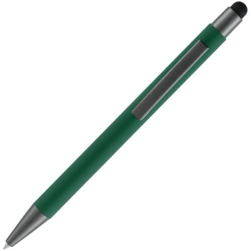 Ручка шариковая Atento Soft Touch со стилусом, зеленая фото 4
