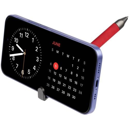 Ручка шариковая Standic с подставкой для телефона, красная фото 8