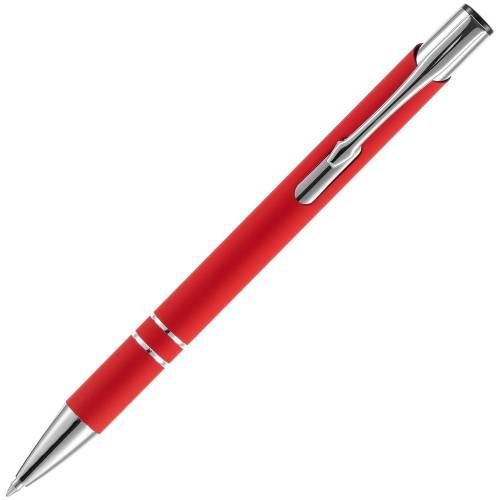 Ручка шариковая Keskus Soft Touch, красная фото 4