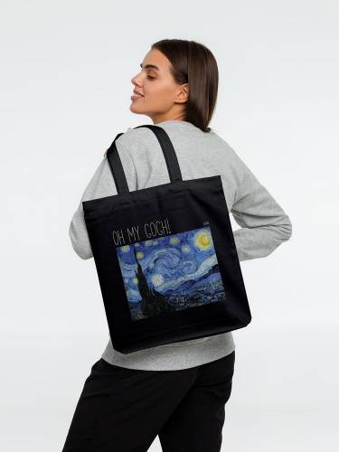 Холщовая сумка «Oh my Gogh!», черная фото 4