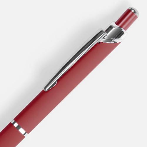 Ручка шариковая Chromos Soft Touch, красная фото 4