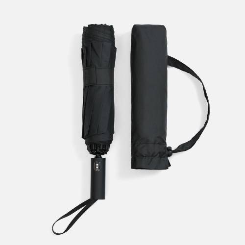 Зонт обратного сложения twoGether с двойным куполом, черный фото 6