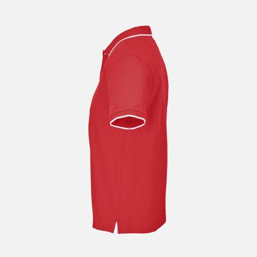 Рубашка поло унисекс Palermo, красная с белым фото 4