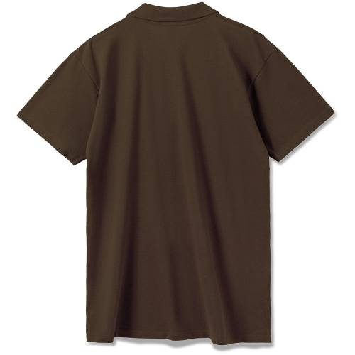 Рубашка поло мужская Summer 170, темно-коричневая (шоколад) фото 3