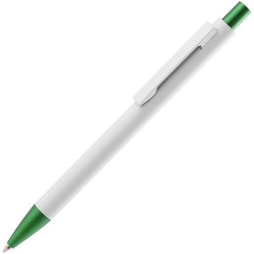 Ручка шариковая Chromatic White, белая с зеленым фото 2
