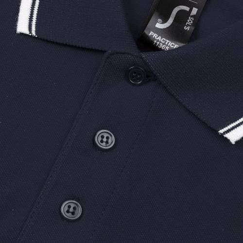 Рубашка поло мужская с контрастной отделкой Practice 270, темно-синий/белый фото 4