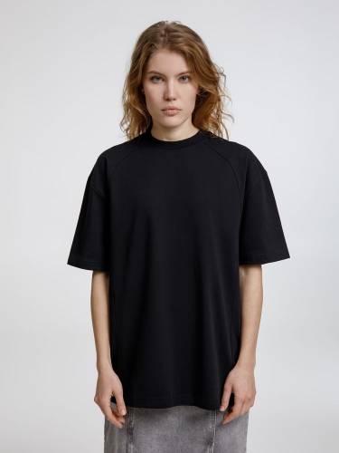 Футболка оверсайз унисекс Sideline, черная фото 2