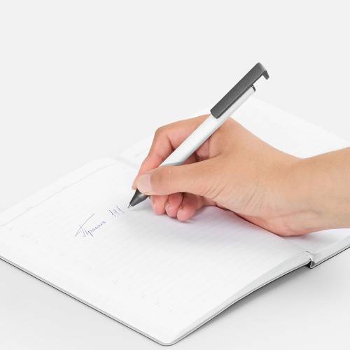 Ручка шариковая Standic с подставкой для телефона, белая фото 5