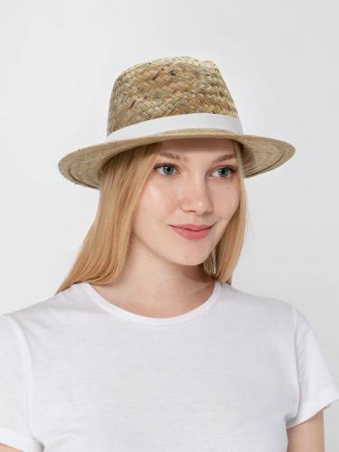 Шляпа Daydream, бежевая с белой лентой фото 6