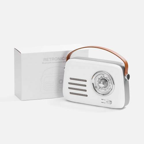 Bluetooth-колонка с радио Retronica, белая фото 7