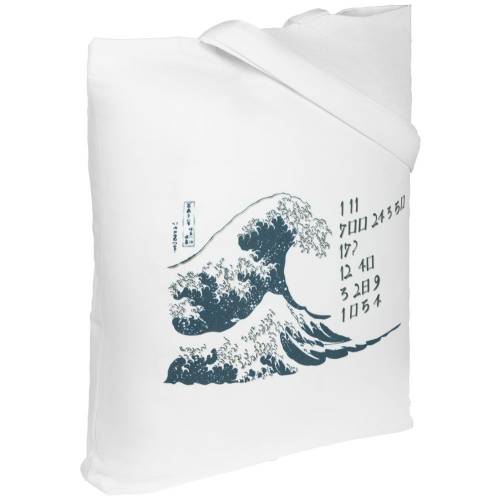 Холщовая сумка «Цифровые стихи. Японская поэзия», молочно-белая фото 3