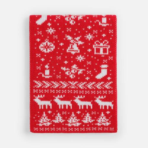 Шарф Holidale, красный с молочным фото 4