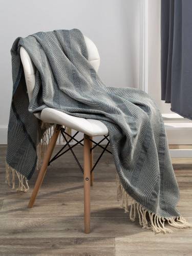 Плед «Сенеж», серо-синий фото 7 Плед «Сенеж», серо-синий фото 7