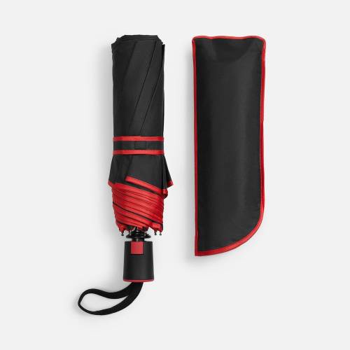 Зонт складной Edgeline, красный фото 5