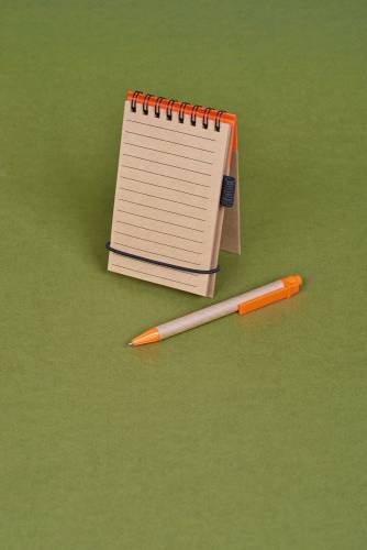 Блокнот на кольцах Eco Note с ручкой, синий фото 6