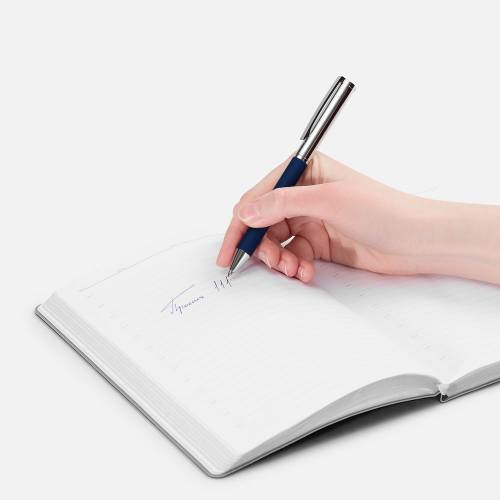 Ручка шариковая Eyeshot Soft Touch, темно-синяя фото 5